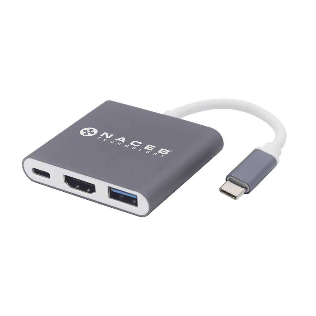 [NA-0111] Adaptador Tipo C a HDMI + USB 3.0 + PD Naceb Technology NA-0111