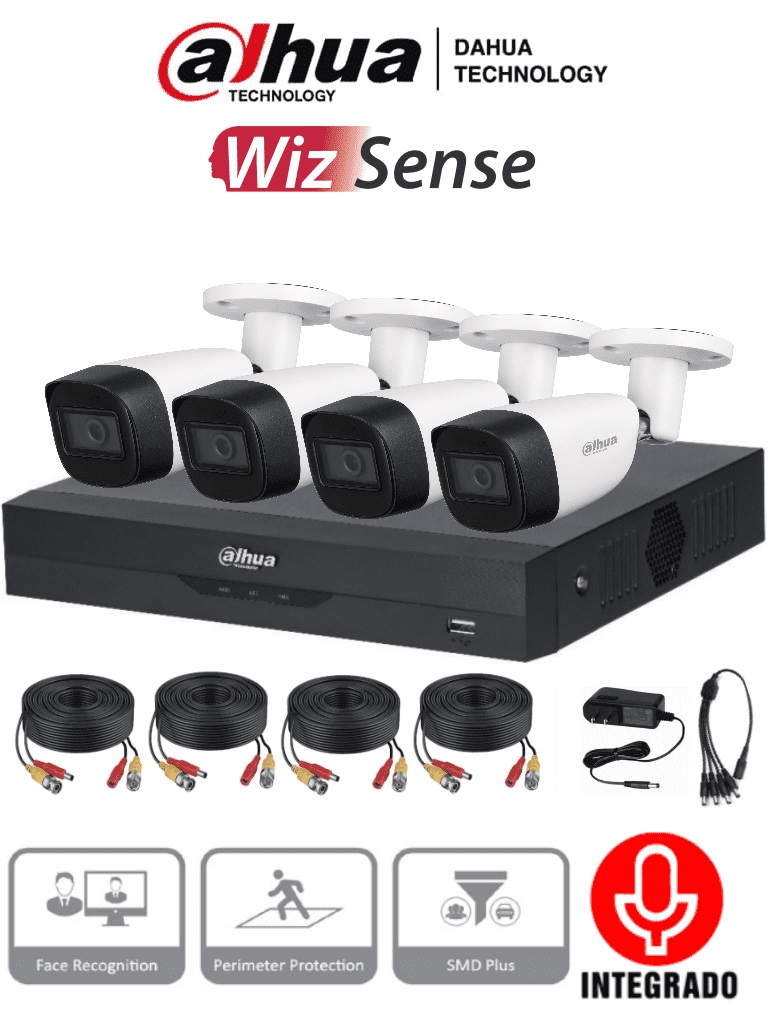 [KITXVR5104HS4KLI3+4HFW1500CMA] Kit de videovigilancia Dahua Technology DH-KIT/XVR5104HS-4KL-I3/4-HFW1500CMN-A-0280B-S2