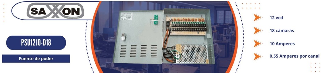 [PSU1210D18] Fuente de poder  SAXXON PSU1210D18