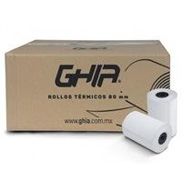 Rollo de Papel Térmico GHIA CTG80N 80x70mm (Paquete 50 unidades)